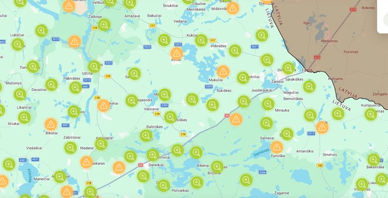 Zarasų rajone be elektros liko per tūkstantį klientų